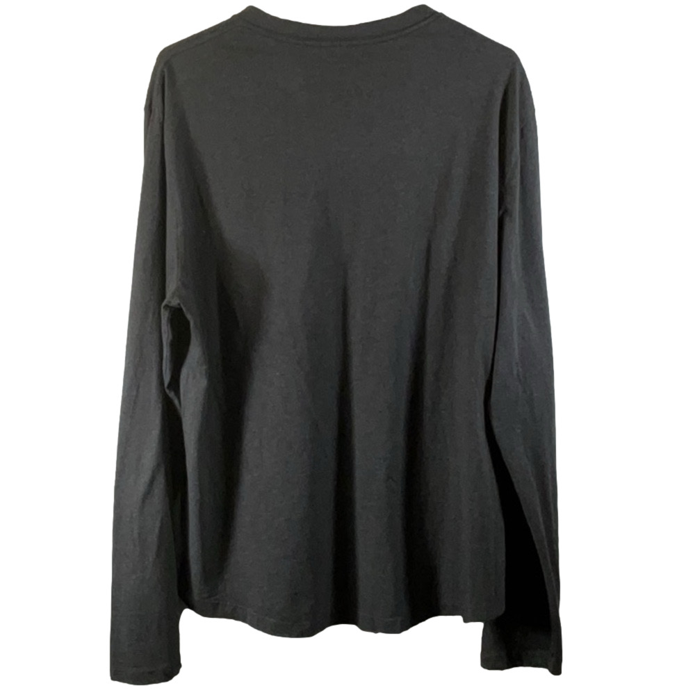 Men's Black Long Sleeve Henley Shirt - Picture 3 of 6